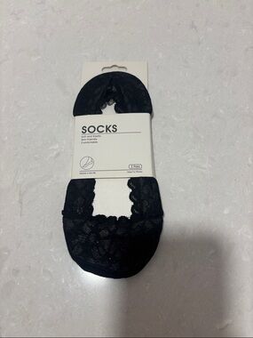 Black Lace No-Show Socks - 2 Pack